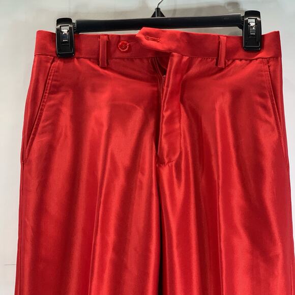 FERRECCI Men's Red Satin Short Super 150's Flat Front Suit Pant SZ 28S - Picture 3 of 14